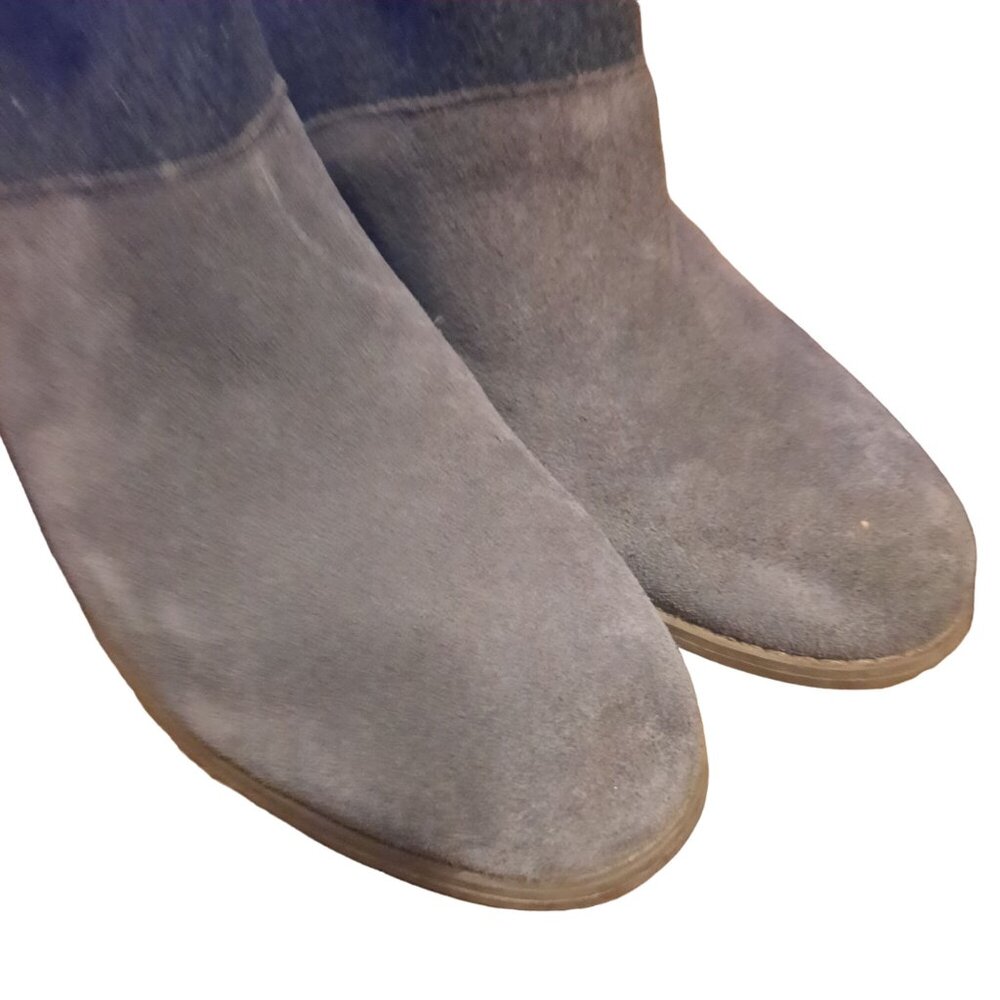 TOMS Lacy Suede Block Heel Ankle Bootie - Picture 5 of 11
